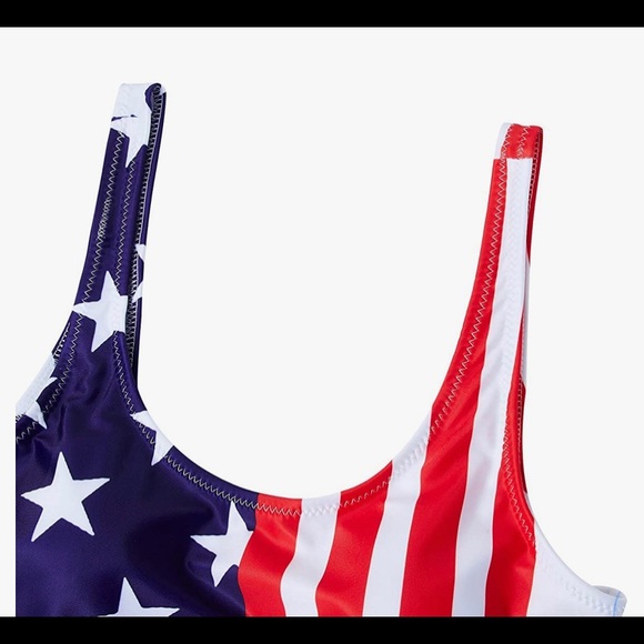 NEW Tuonroad American Flag Prints Women One Piece Swimsuit Bath Suit SM,L,XL,XXL - Picture 2 of 11